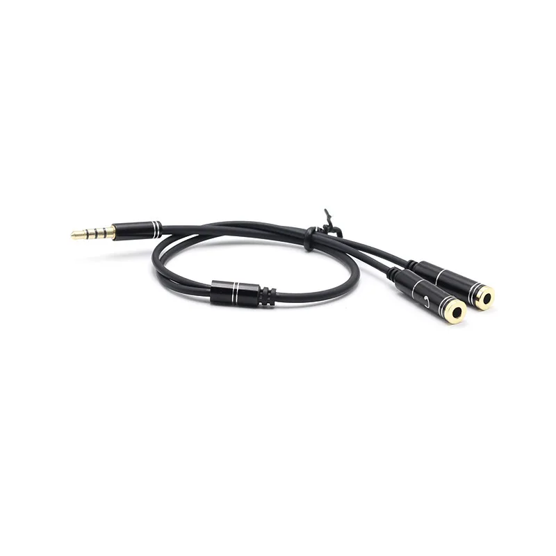 ‌3.5mm Audio Splitter Cable - Metal 1 to 2 Microphone Adapter for Live Streaming, Karaoke & Phones‌