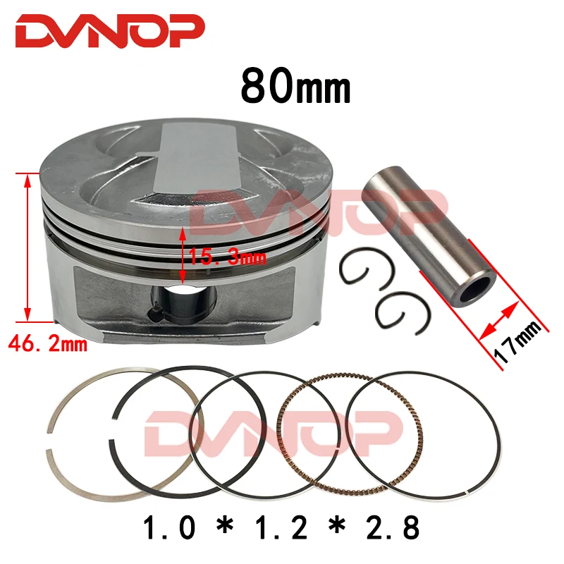 Motorcycle Engine Piston Kit 80mm Bore For Honda TRX300EX A AN FOURTRAX 300EX 1993 1994 1995 1996 1997 1998 TRX 300