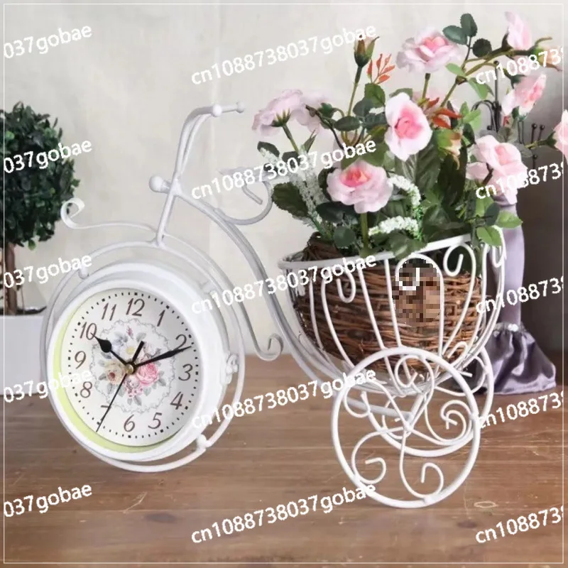 

Office desktop creative wrought iron bicycle flower basket