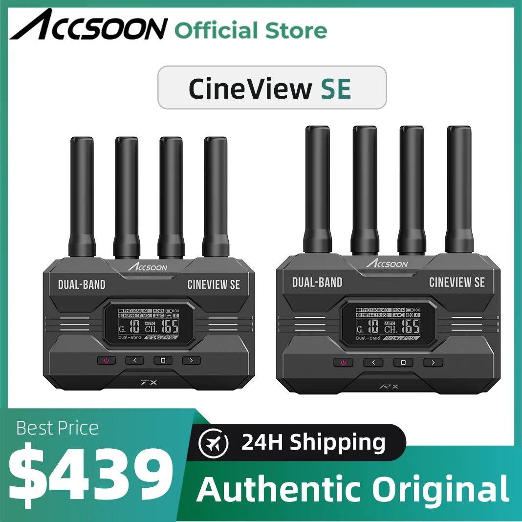 

Accsoon CineView SE for VIdeo HDMI SDI Wireless Transmitter 50ms latency Dual-Band 2.4G 5G wireless for camera remote wireless