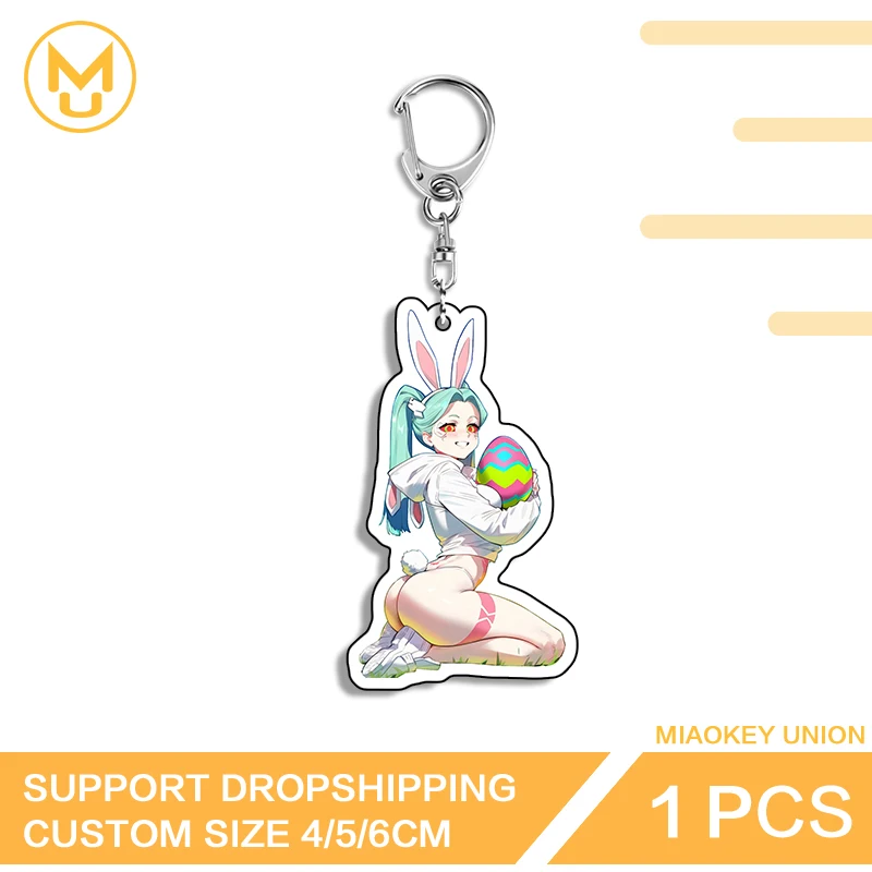 Sexy Bunny Girl Rebecca Anime Figure Edgy Glaring Unique Double Sided Acrylic Key Chains Enthusiastic Creative Amusing Jewelry