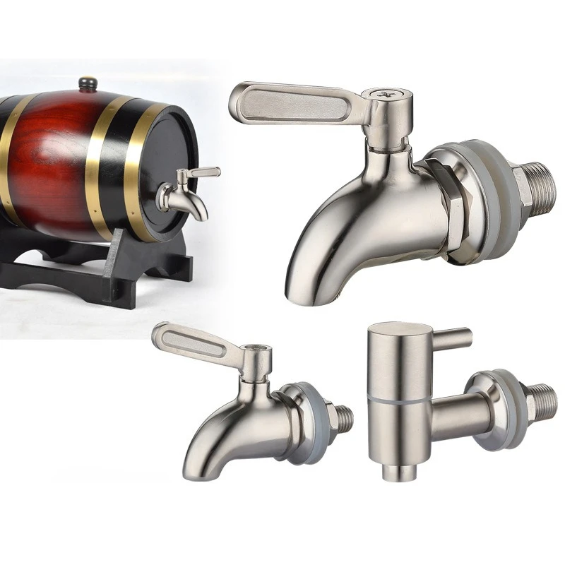 304 Stainless Steel Wine Barrel Faucet Beverage Juice Water Bucket Faucet Ball Valve Wine Jar Faucet Beer