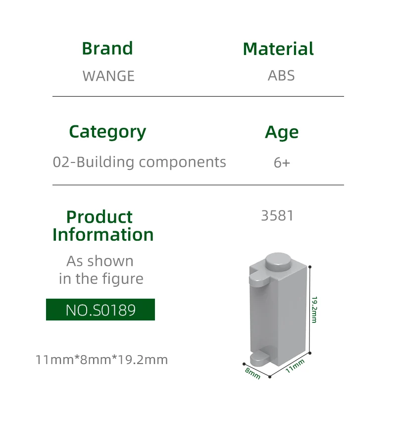 Wange 3581 100 جرام/109 قطعة ملحقات متوافقة مع الباب المعماري كتلة الحفر لتقوم بها بنفسك لعبة أطفال هدية اللبنات Moc
