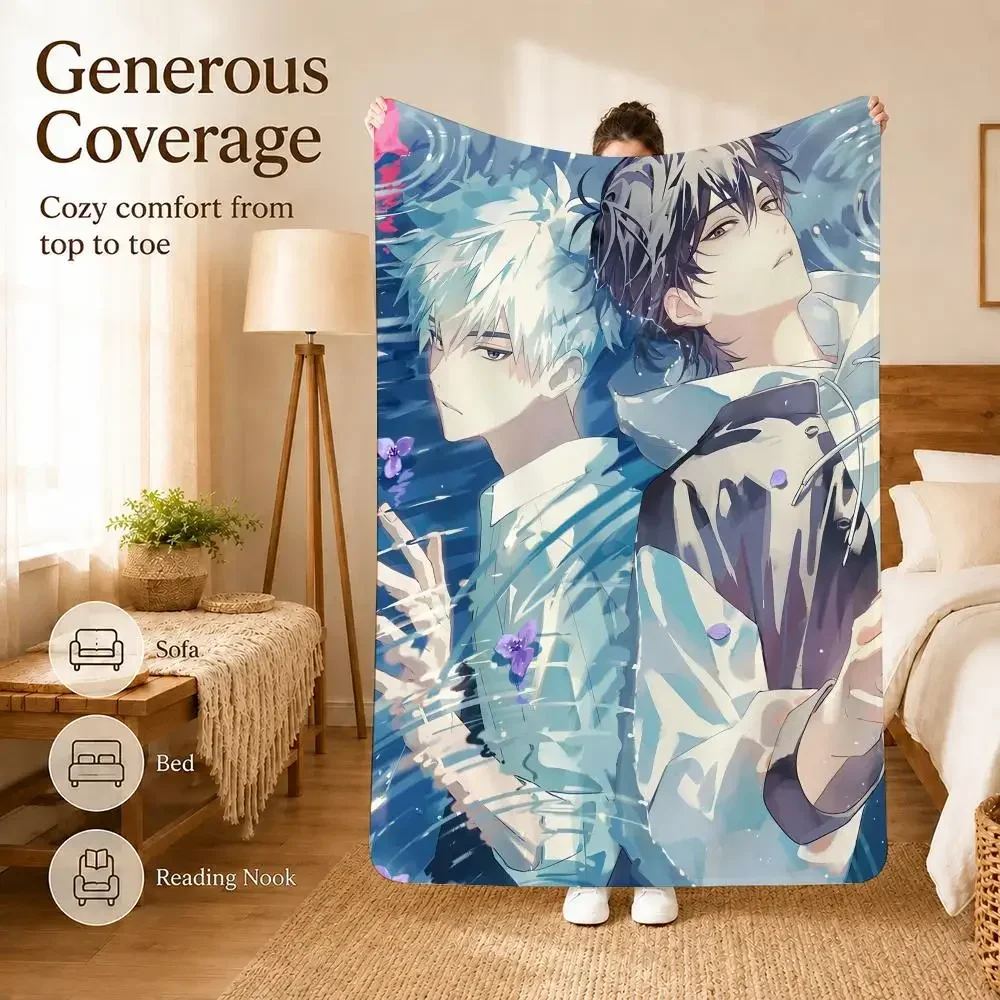 Suspenseful Link-Click New Anime Throw Soft Lightweight Flannel Blanket for Sofa Couch Bedroom Living Room Home Decor