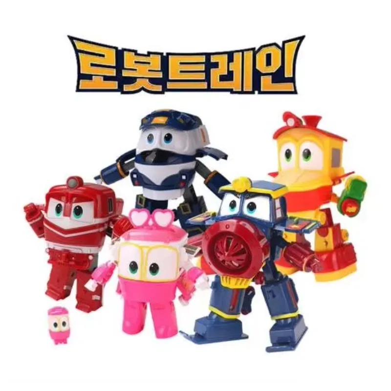 Robot Trains Transformation Kids Juguetes PVC RT Model Kay Alf Duck Figure Robot Car Family Anime Figure Toys for Boys