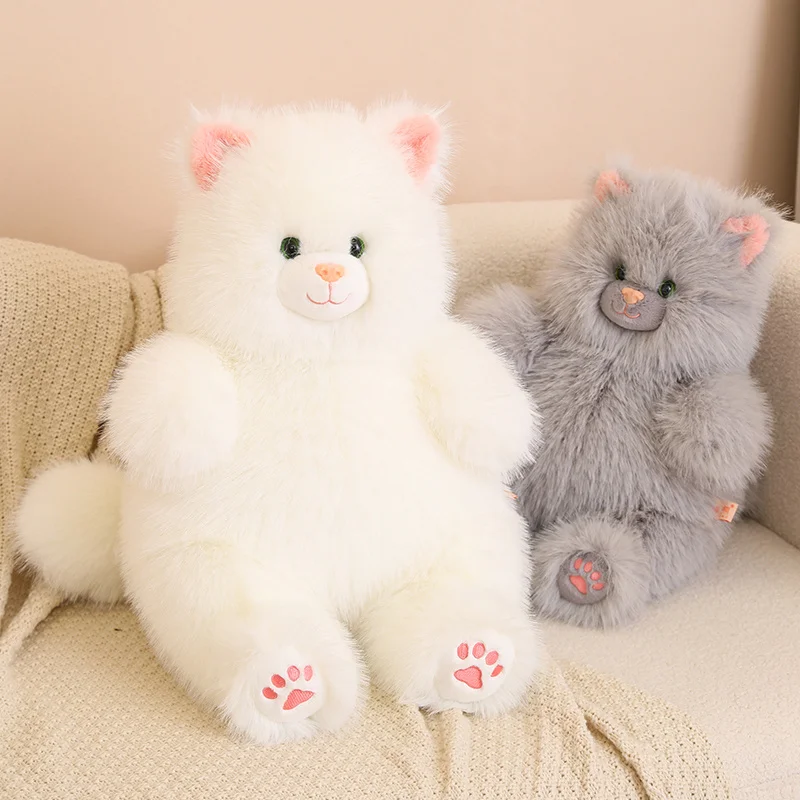 Cute Cat Plush Toy Stuffed White Cat Soft Doll Toys Christmas Birthday Gift