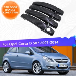 Para Opel Corsa D Vauxhall Corsa S07 2007 ~ 2014 cubierta cromada para manija de puerta de coche conjunto de molduras estilo cromado accesorios de piezas exteriores