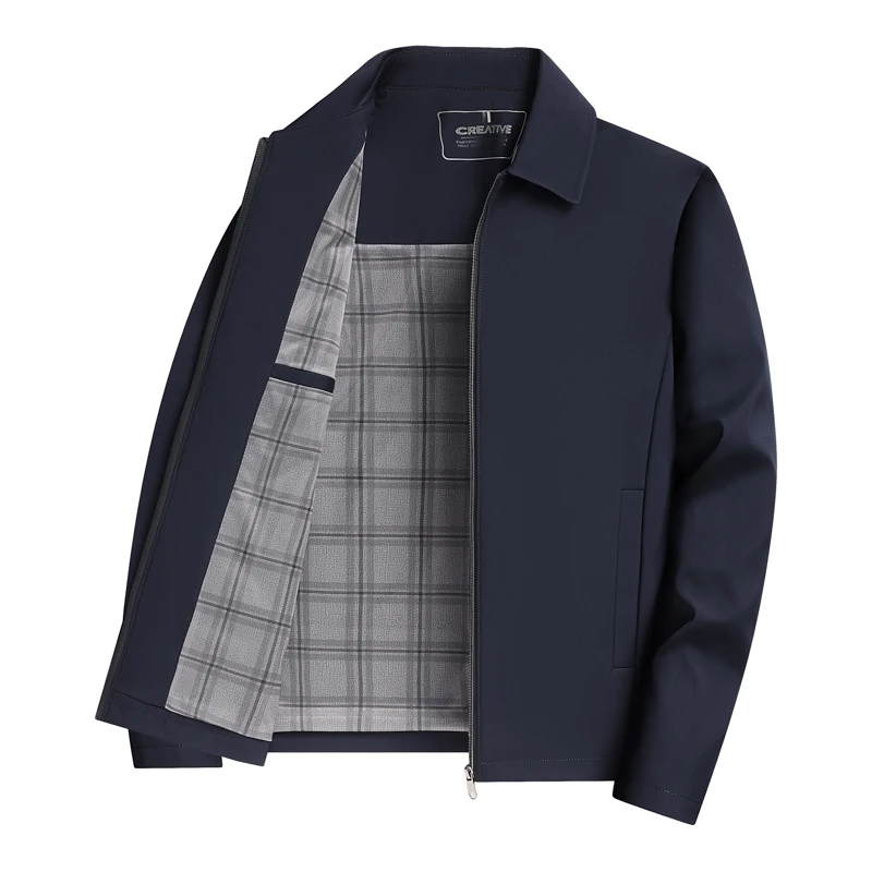 High-quality Executive Jacket with Business Collar, Executive Blazer with Lapel and Chain, Black Coat, Father's Style Outfit