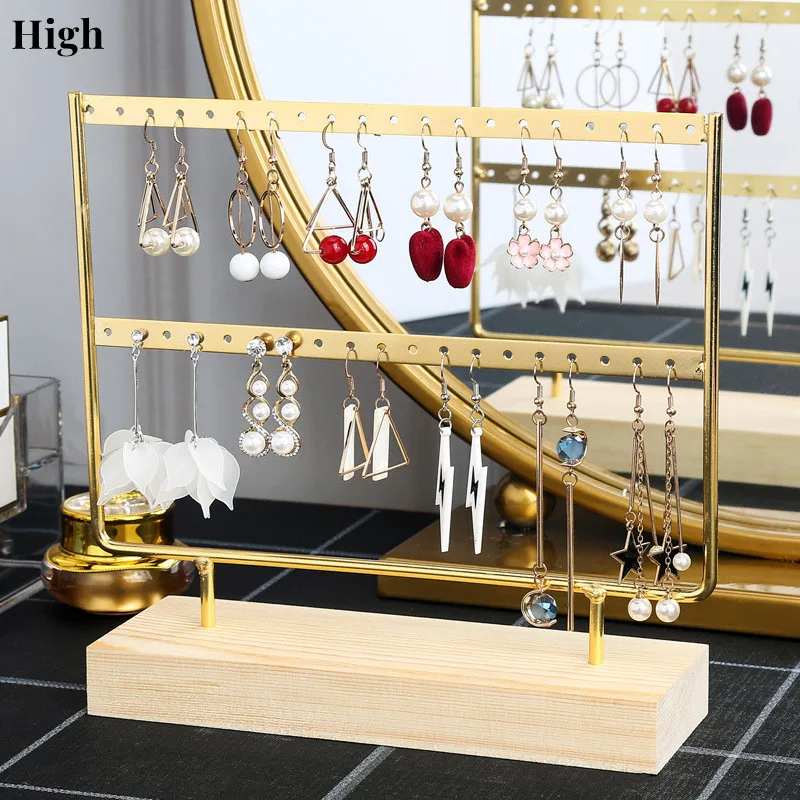 

2/3layers 36/40/48/60/72Holes Steel Stand for Earrings Pendants Bracelets Jewelry Display Stud Earrings Holder Jewellery Rack