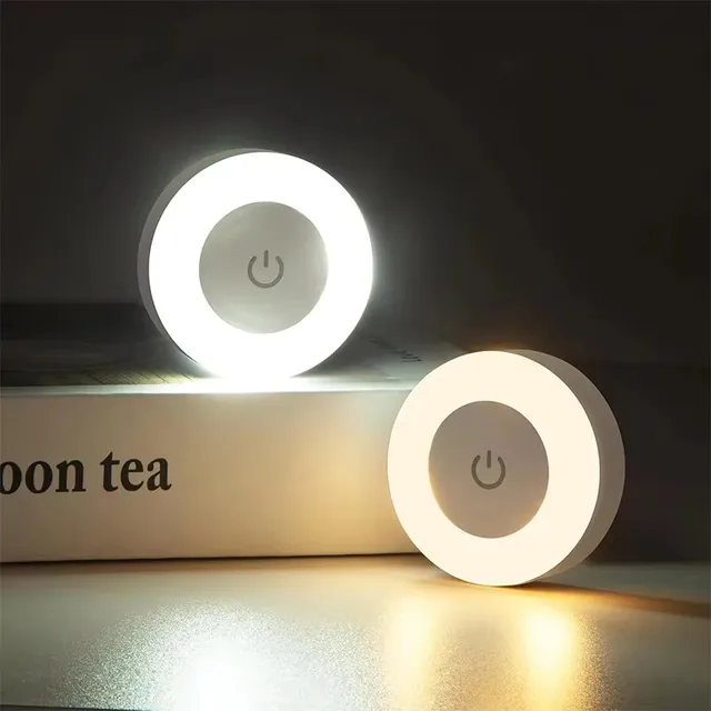 1-4 unidades de luminárias noturnas LED com sensor de toque, que economizam energia, com 3 cores e intensidade de luz ajustável, para parede, recarregáveis por USB, com base magnética, ideais para quartos, corredores e passagens.