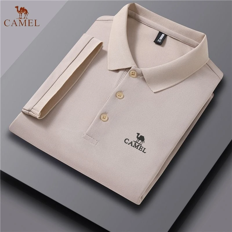 

CAMEL new summer high-quality short sleeved polo shirt for men, fashionable and casual, sweat absorbing, breathable and cool top