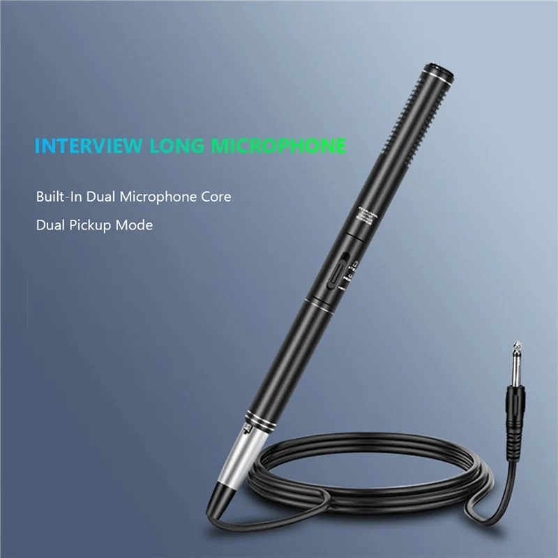 FFYY-2X micrófono condensador profesional grabación de entrevistas Vlog micrófono en vivo para Canon/Nikon/Sony/DSLR 280X22mm