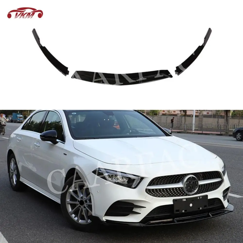 

ABS Material Front Bumper Lip Spoiler for Mercedes-Benz A Class W177 Sport A45 AMG 2019 2020 3PCS/Set Head Flaps Aprons