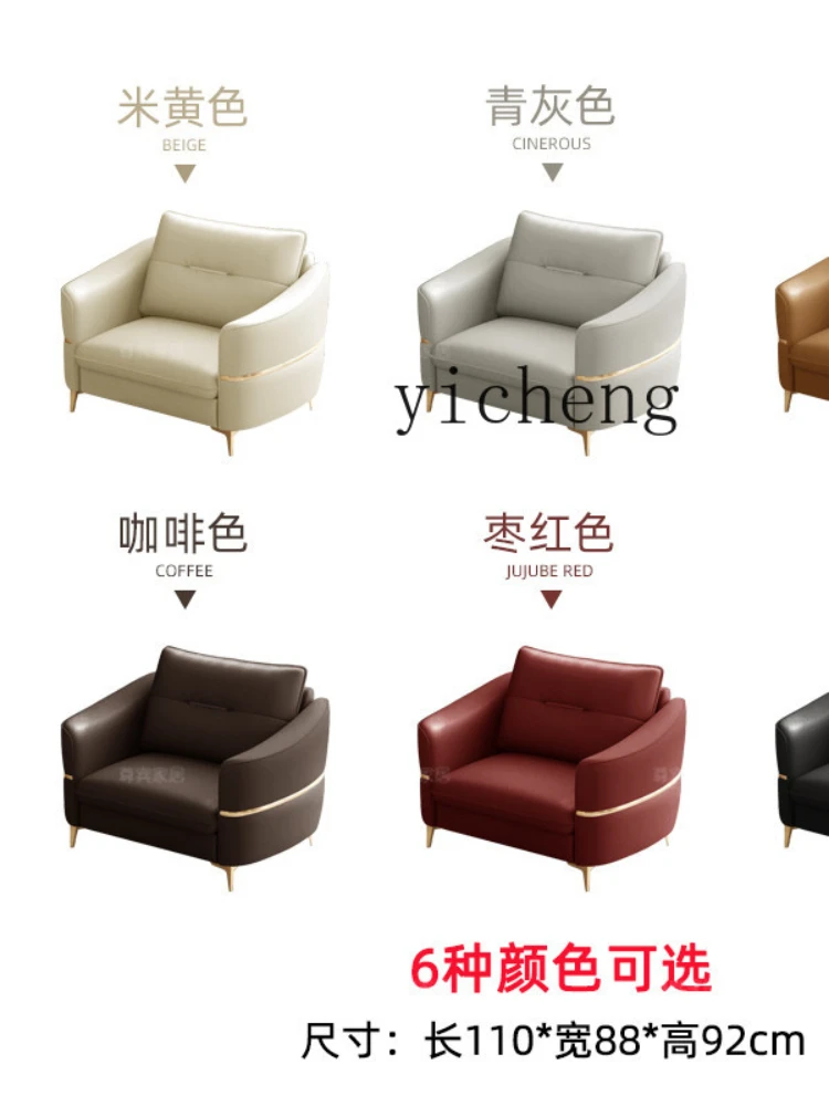 ZK Single Sofa Leather Lounge Chair  Minimalist Leather Sofa