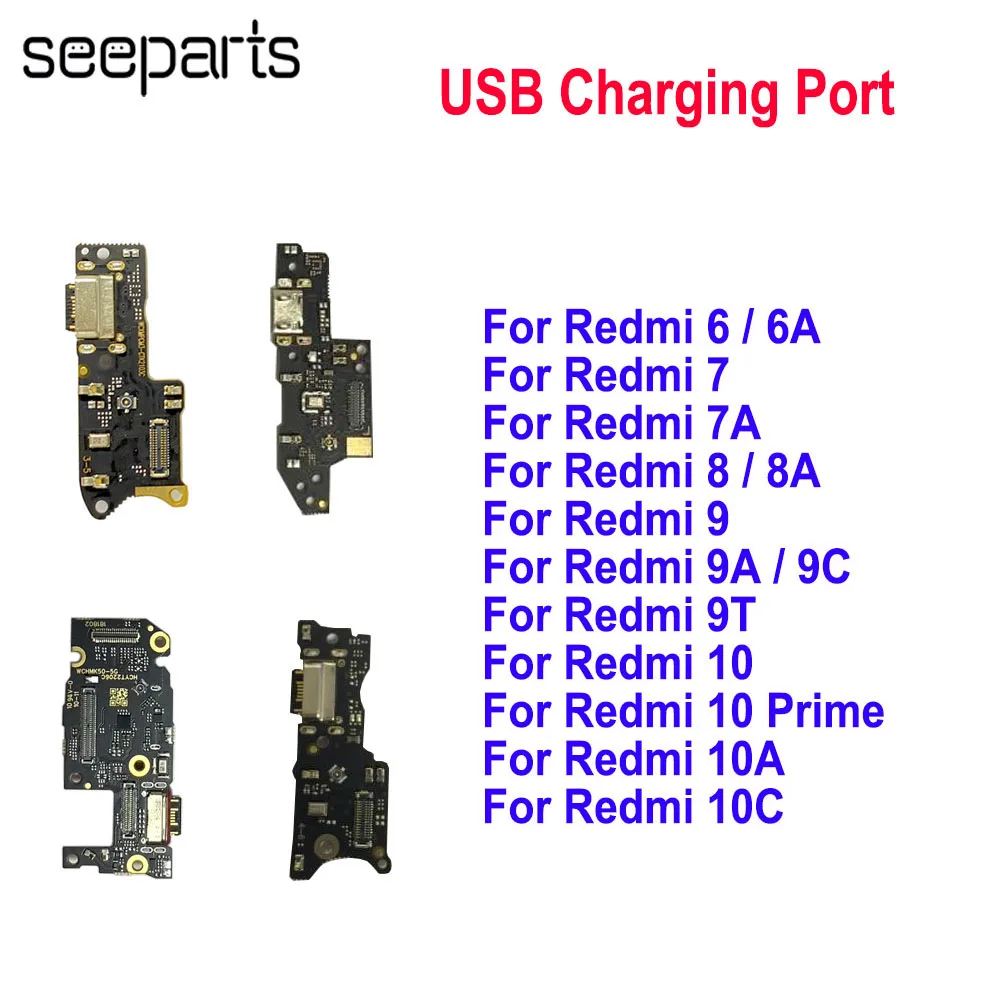 For Xiaomi Redmi 6 7 8 9 10 A 9C 10C USB Charging Port Cable For Redmi 9T Charging Connector Charger Port Dock Plug Board