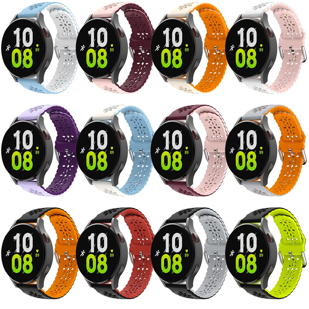 Printed Silicone Sports Strap For Samsung Watch 4/5 Pro Huawei Huami Amazfit Garmin 20mm Rubber 40 44mm 42 46mm Band Watchbands