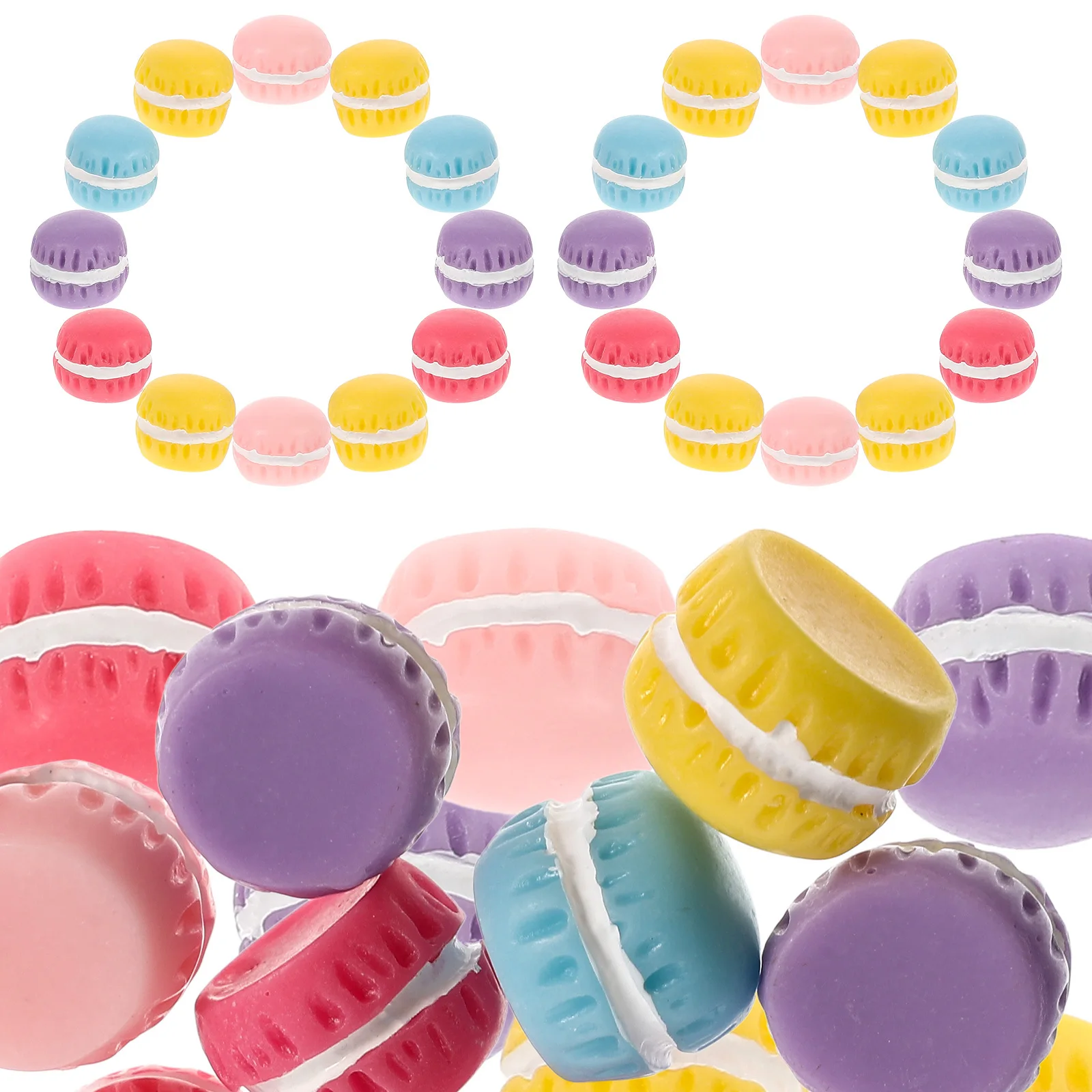 

30Pcs Resin Macaron Flatback Charms Mini Cute DIY Phone Case Hair Clip Scrapbooking Crafts Decoration Flatback DIY Macaron Charm