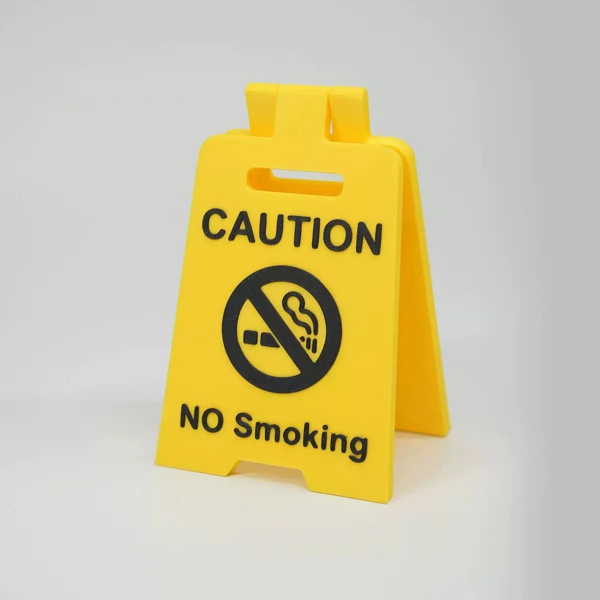 3D-Printed Warning Sign Desk Decor with Memo Holder, Creative Miniature for Office Desktop