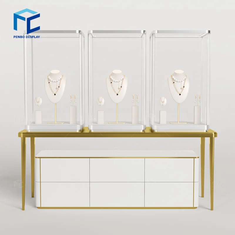 

2025customized.12/2000 large jewelry display cabinet retro design slim jewelry counter showcase European style jewelry window sh