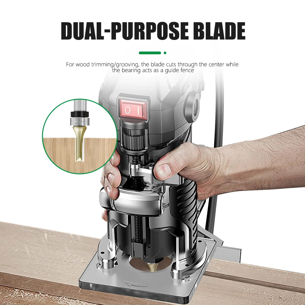 LAVIE 1/2 'Shank คุณภาพอุตสาหกรรมแบริ่งคู่สล็อตตัด Router Bit สําหรับเครื่องตัดไม้ I13013B0822GD