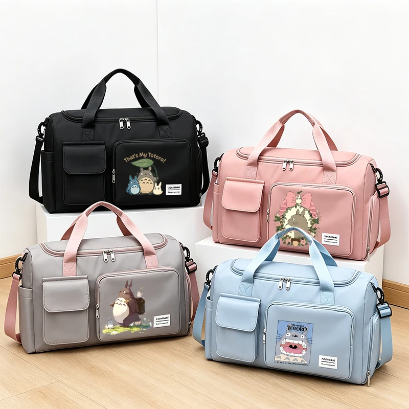 Totoro Travel Bag Anime Cartoon Shoulder Bags Man Woman Waterproof Gym Sport Bag Anime Fitness Handbag Adult Storage Bag Gift