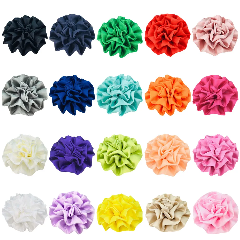 

400pcs Wholesale 7cm Color Ding Cloth High-grade Carnation Curly Flower Silk Satin Rose Headdress Clothing Diy Accessories In St