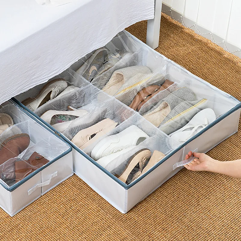 Transparent Shoes Box Drawer Organizer Shoe Storage Foldable Boxes Home Under Bed Closet Space Saving Boots Accessories Supplies