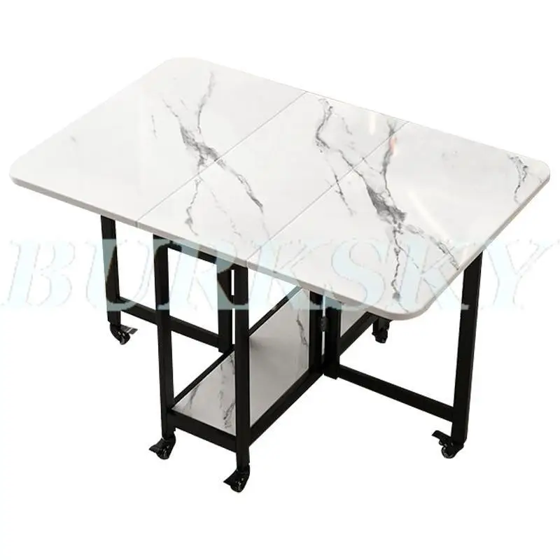 Folding Dining Table and Chair Set, Movable Dining Tables, Chair Set, Dining Room Furniture, Small Apartment, Living Room