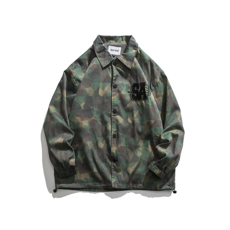 Fall 2021 New Casual Jacket Men's Youth Amikaki Camouflage Coach Long-sleeved Jacket