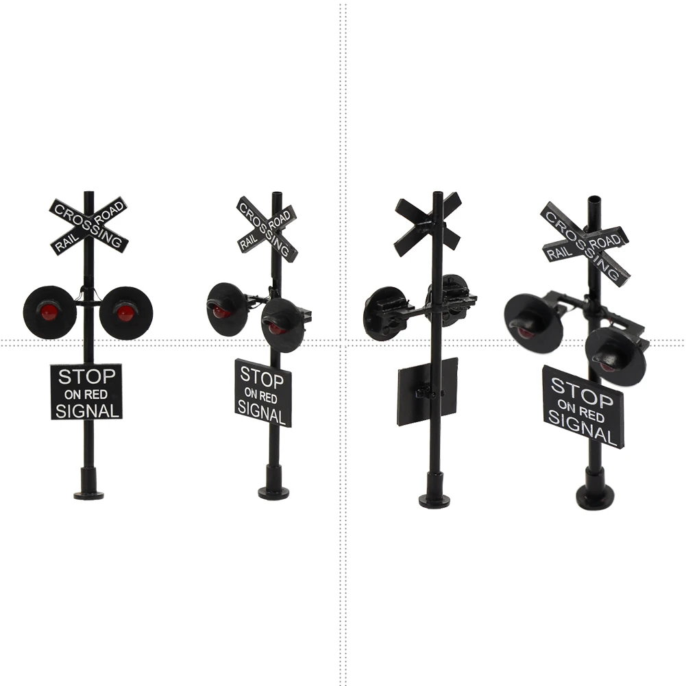 HO Scale 1:87 Railroad Crossing Signal Stop on Red Signal 2-LEDs Evemodel JTD877R