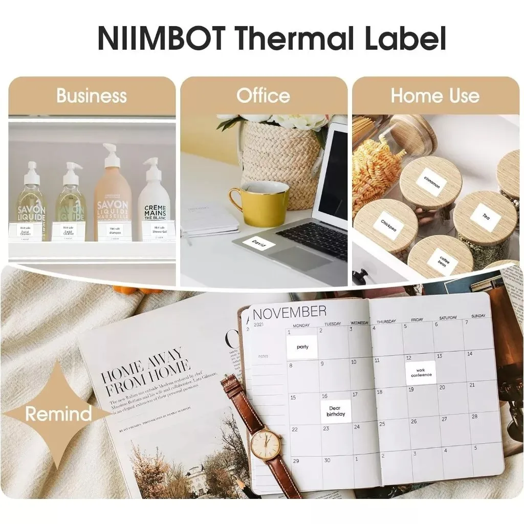 ل NIIMBOT B21/B3S/B1 ورق طباعة الملصقات البيضاء ورق الملصقات الحرارية علامة الملابس سعر السلع الغذاء (50*30 - 220 قطعة أبيض) #4