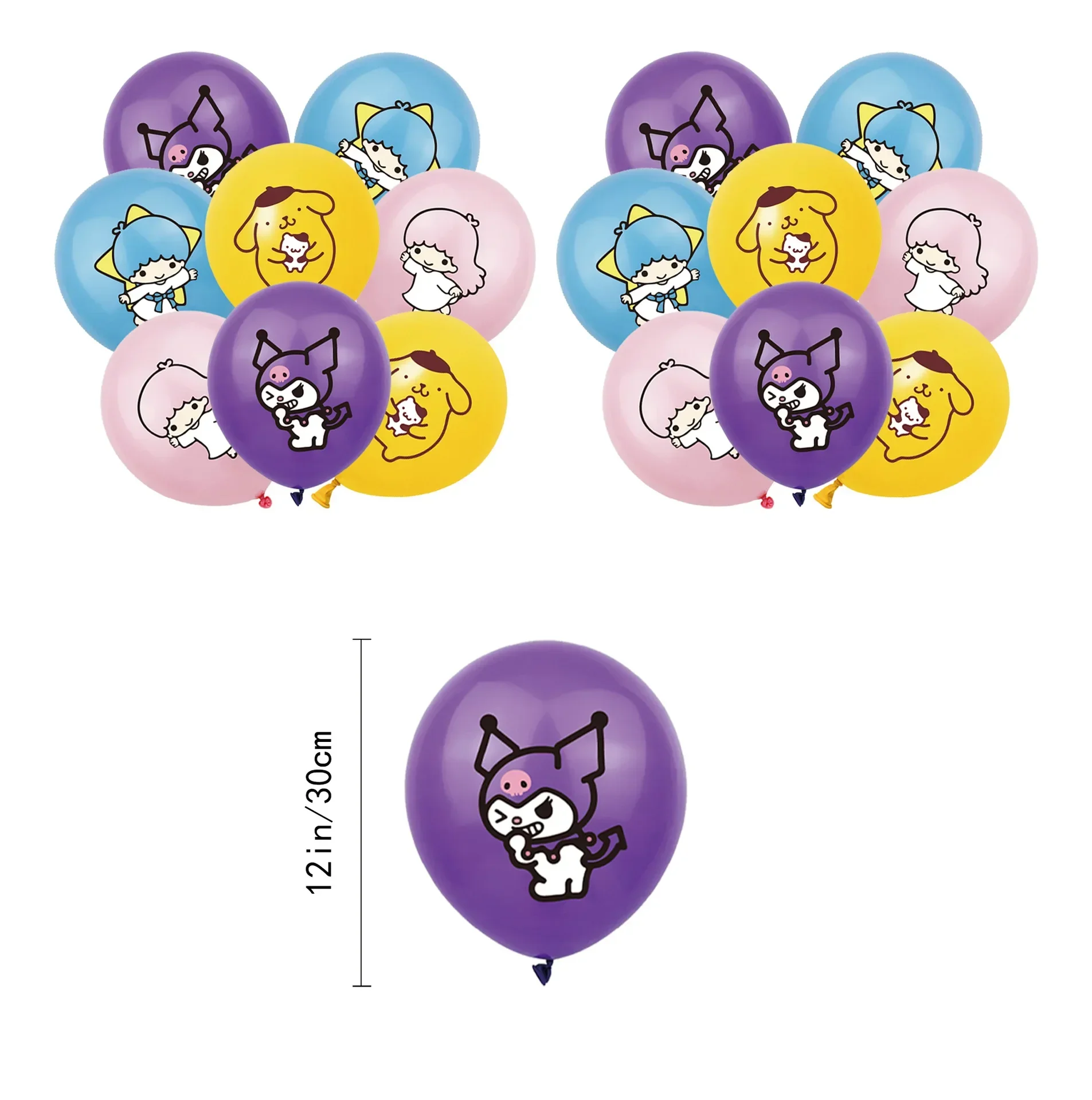 Vajilla desechable de la serie Sanrio para fiesta de cumpleaños, pancarta para Decoración de Pastel, bandera colgante, globos de Hello Kitty, oferta