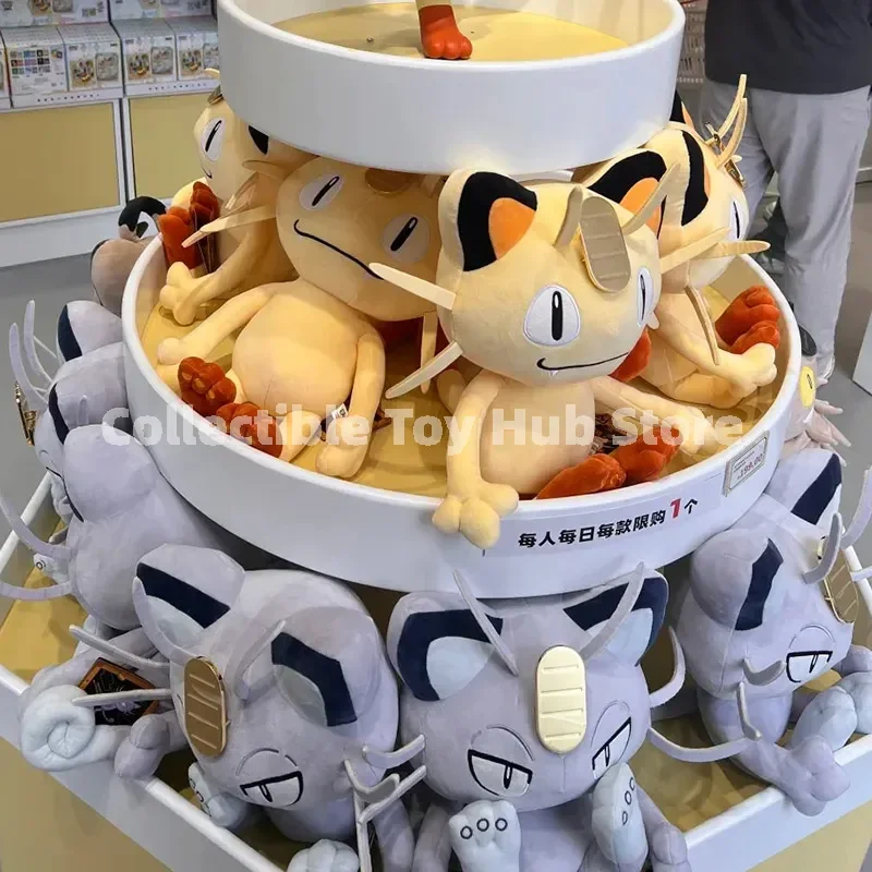 Genuine Pokemon Soft Fluffy Cartoon Cat‑Look Plush Figure Meowth Stylized Versions Stuffed Animal Toy Home Table Decoration