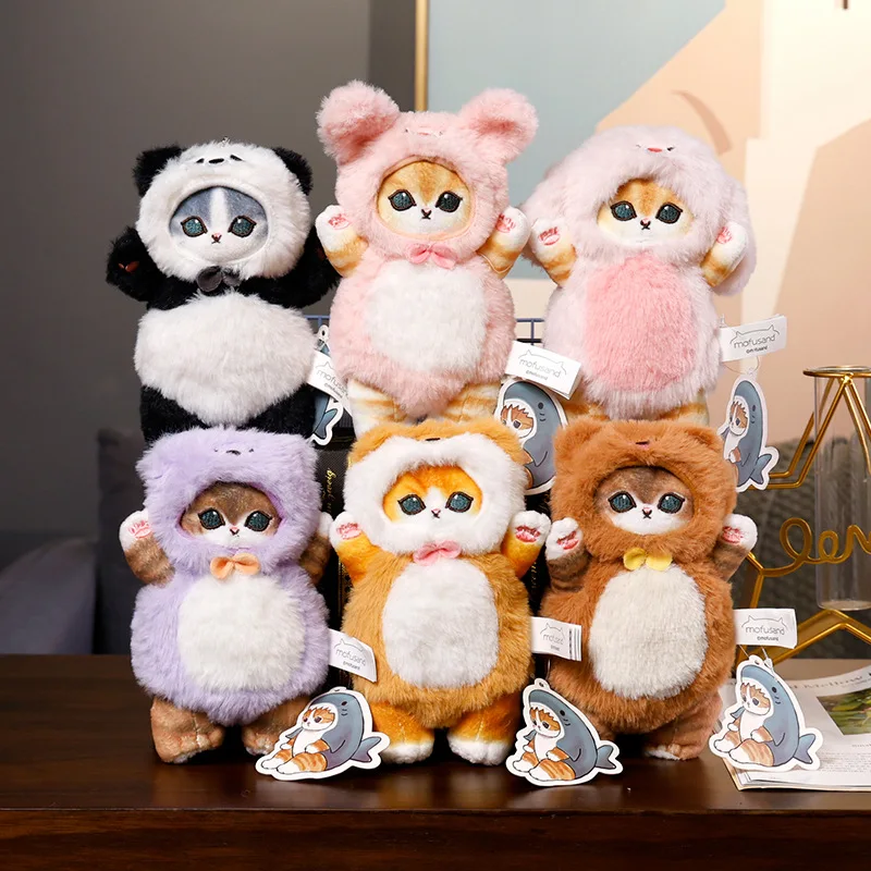 Kawaii New High Quality Cosplay Cow Crocodile Bear Rabbit Panda Tiger Animal Fruit Tabby Cat Plush Doll Pendant Home Decoration