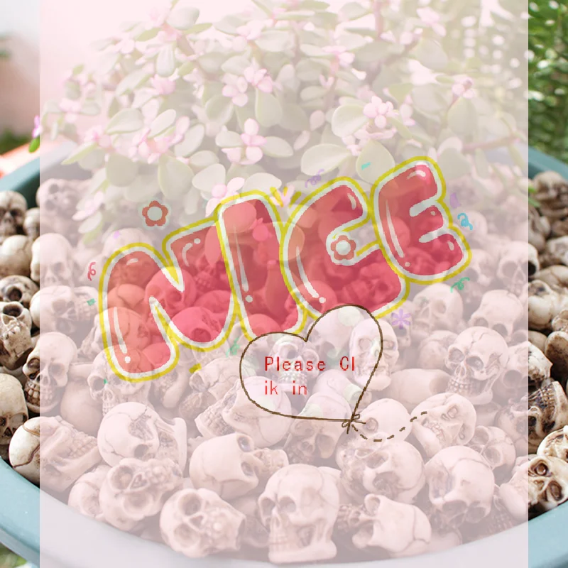 【BA】20pcs Mini Skulls Halloween Garden Decoration Bonsai Courtyard Ornament Small Skeleton Head Flowerpot Decor Realistic Crafts