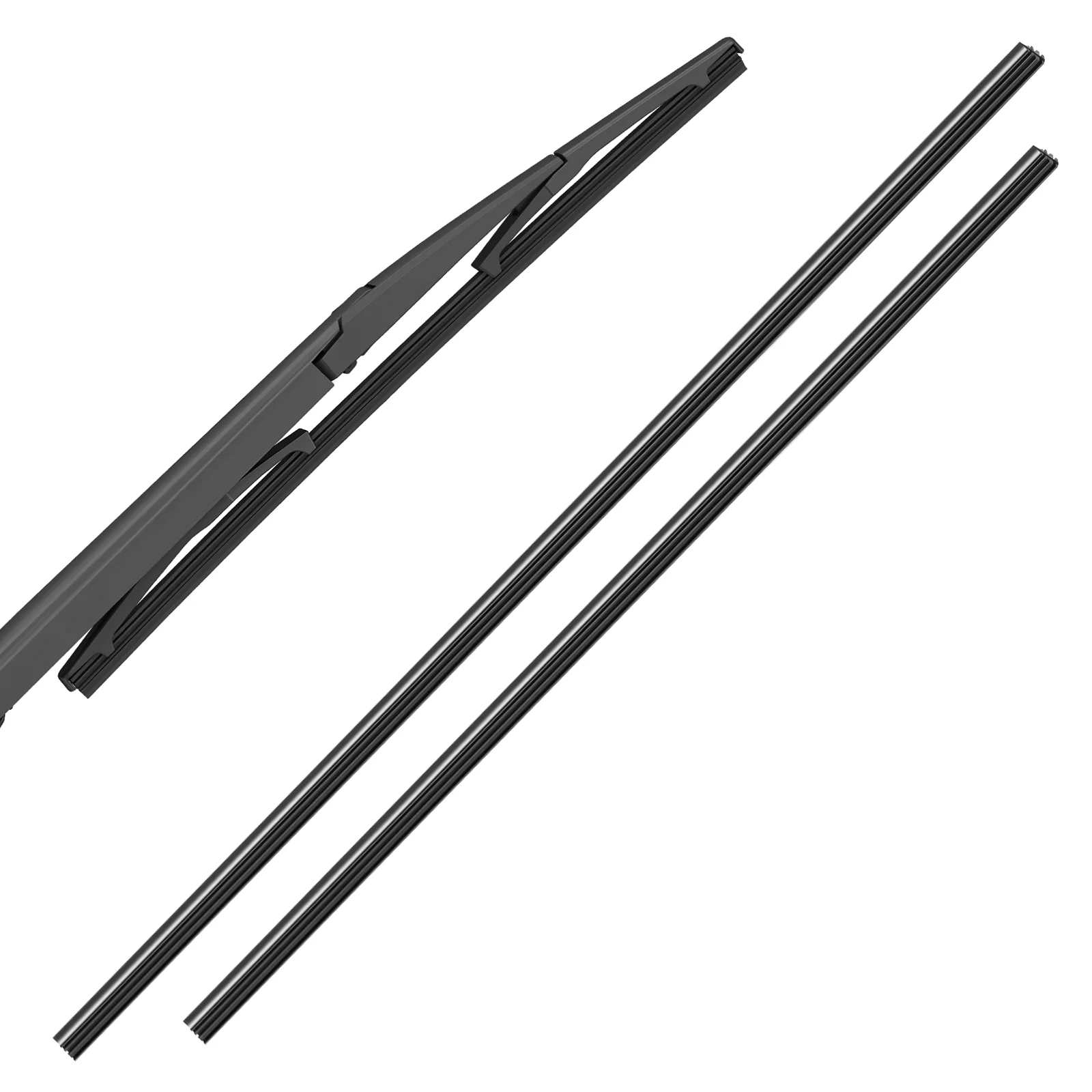 

2 Pcs Black Rubber Windscreen Wiper Blade Strip 24 26 Inch Easy Replacement Car Windshield Strips Use Time Auto