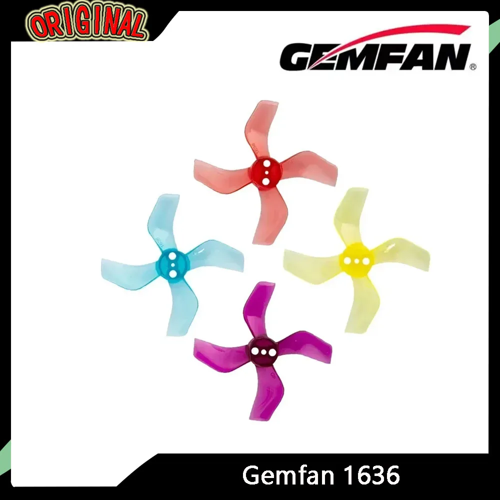 4 أزواج من دعامات Gemfan 1636 40 مم 4-Blade - فتحة 1 مم/1.5 مم CW/CCW خفيفة الوزن لطائرات بدون طيار RC FPV Tinywhoop