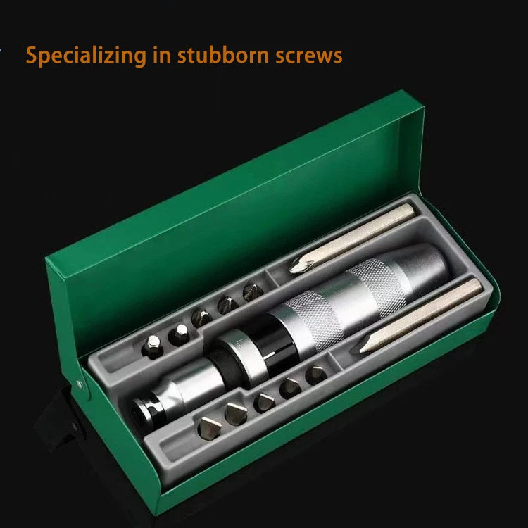 

13-piece Set of Impact Screwdriver, Broken Screw Remover, Rusty and Stubborn Screw Remover Tools Tool Box