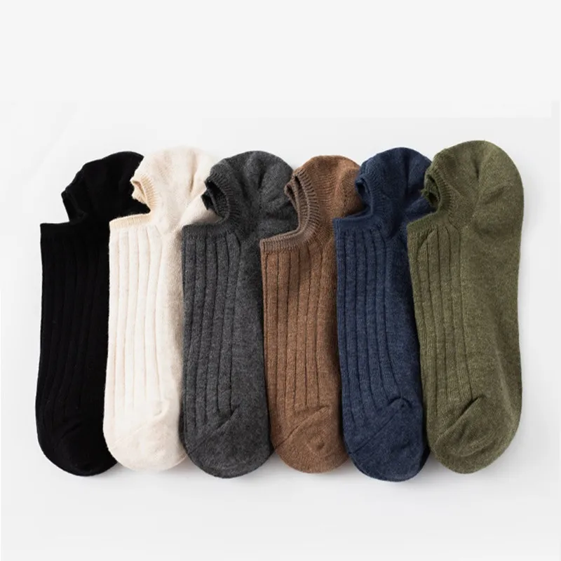 6Pair Solid Color Cotton Boat Socks for Teen Boys Summer Spring Fashion Stealth Ship Sock 98% Cotton Student Footwear