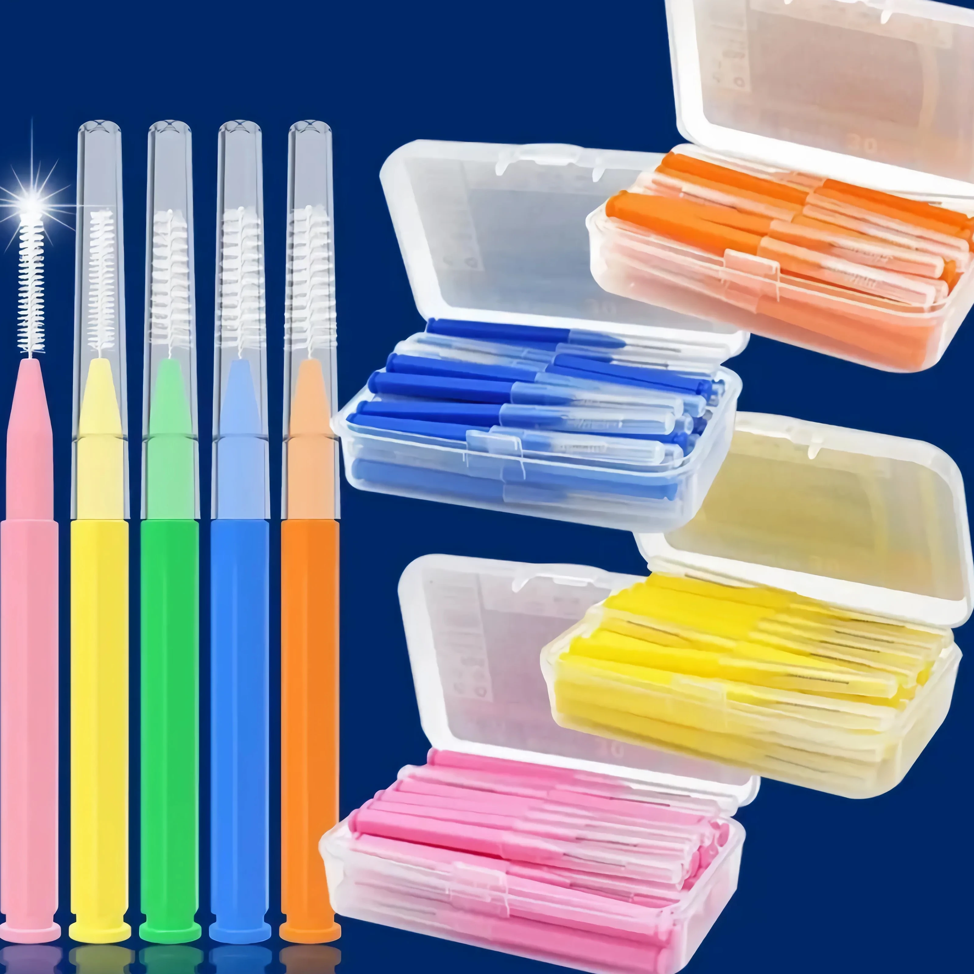 5×60pcs/Box Premium Dental Picks Kit - Portable Interdental Brushes & Flossing Sticks for Effective Tooth Cleaning, Oral Care,