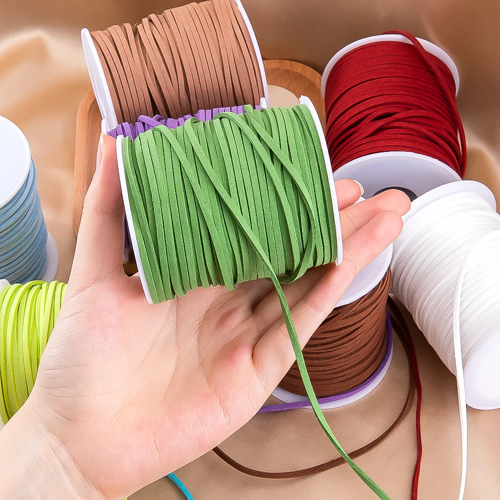 5m 2.6mm Suede Rope Double-Sided Velvet Rope DIY Packaging Braided Rope Jewelry Decorative Bag Hanging Rope Material