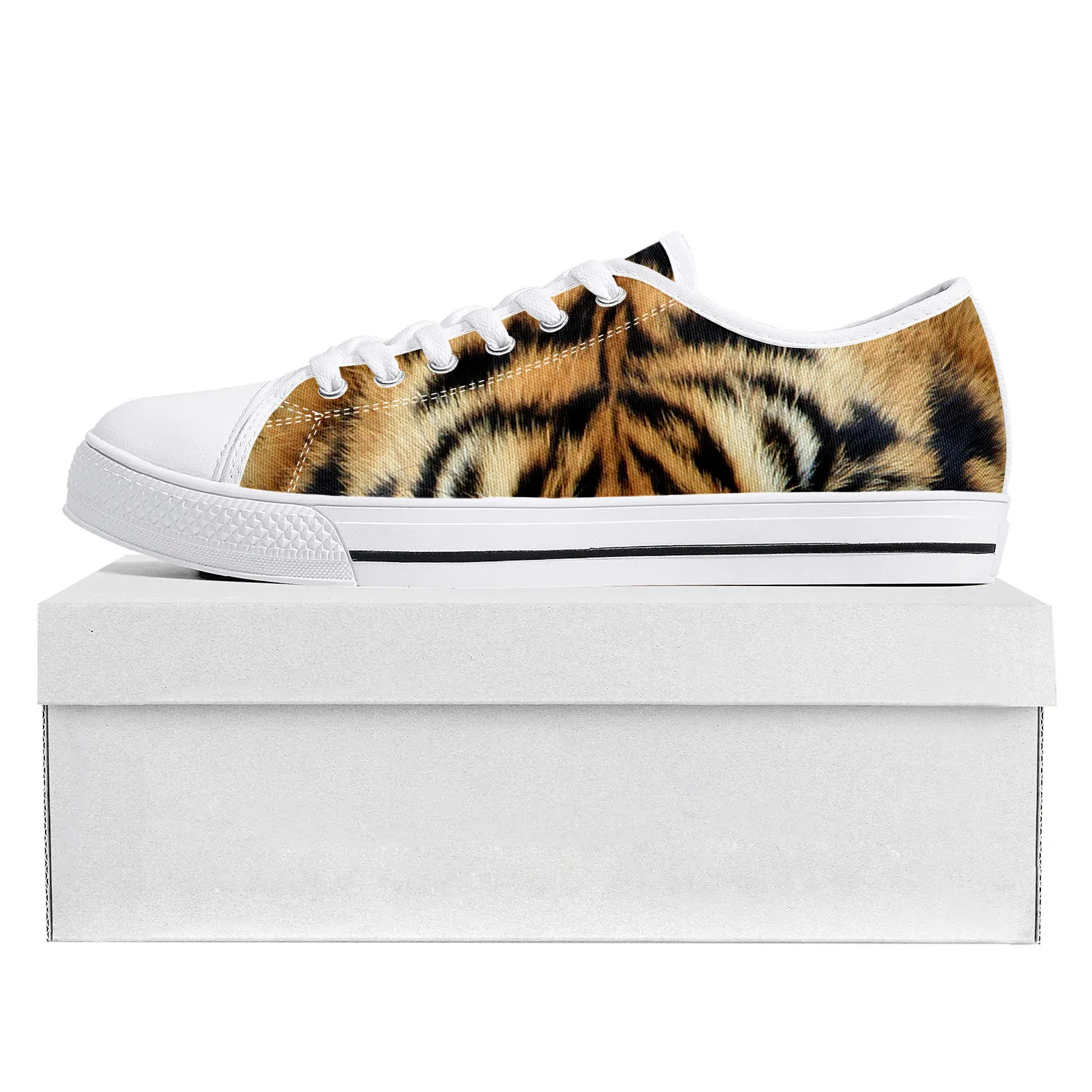 Tiger Stripe 3D Print Low Top High Quality Sneakers Mens Womens Teenager Canvas Sneaker Tide Printed Causal Couple Custom Shoe