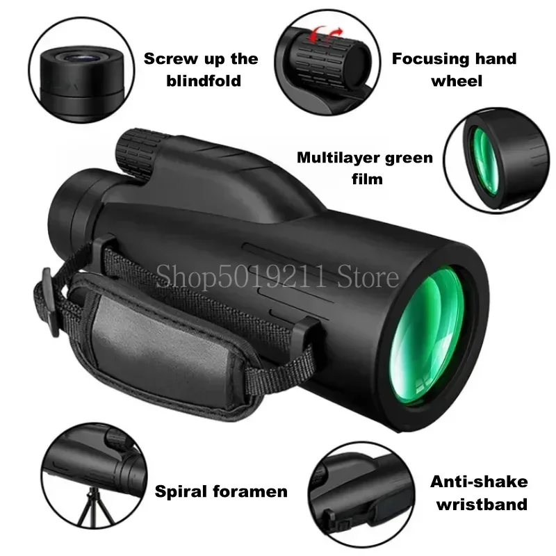 

12X50 HD Powerful Monocular Telescope Portable Binoculars Long Range Telescope Hunting Camping With Outdoor Camping Travel