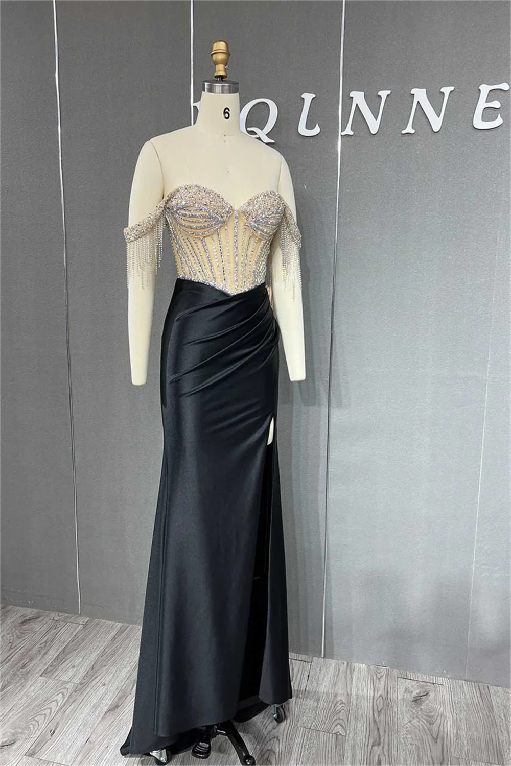 Bella Luxury Glitter Prom Dresses Off the Shoulder Mermaid Wedding Dress Elegant Sleeveless Floor-Length Vestidos De Fiesta 2024