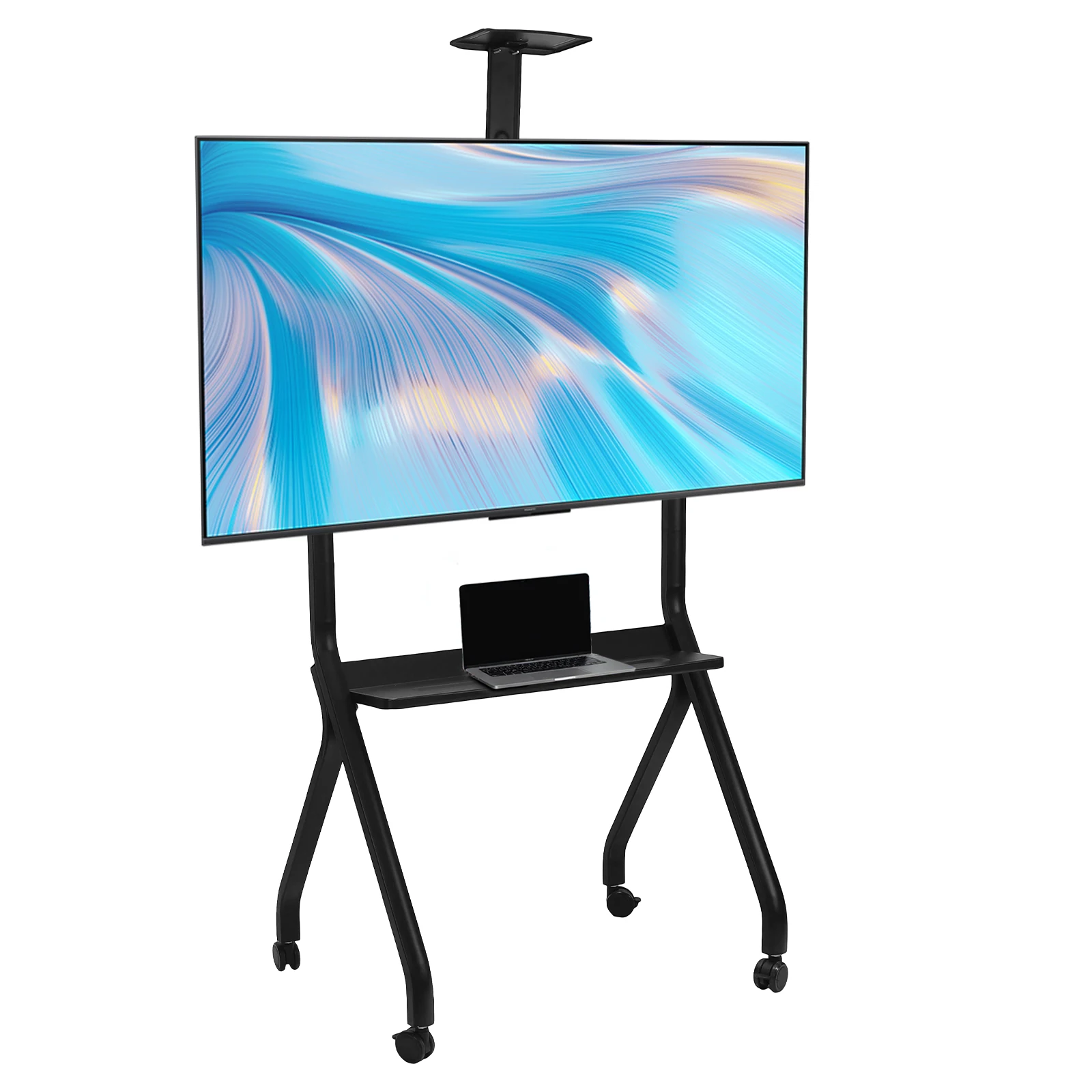 

Interactive Whiteboard Stand Fits 42-75inch Screens Height Adjustable Display Screen Trolley Mobile TV Trolley 300lbs Capacity