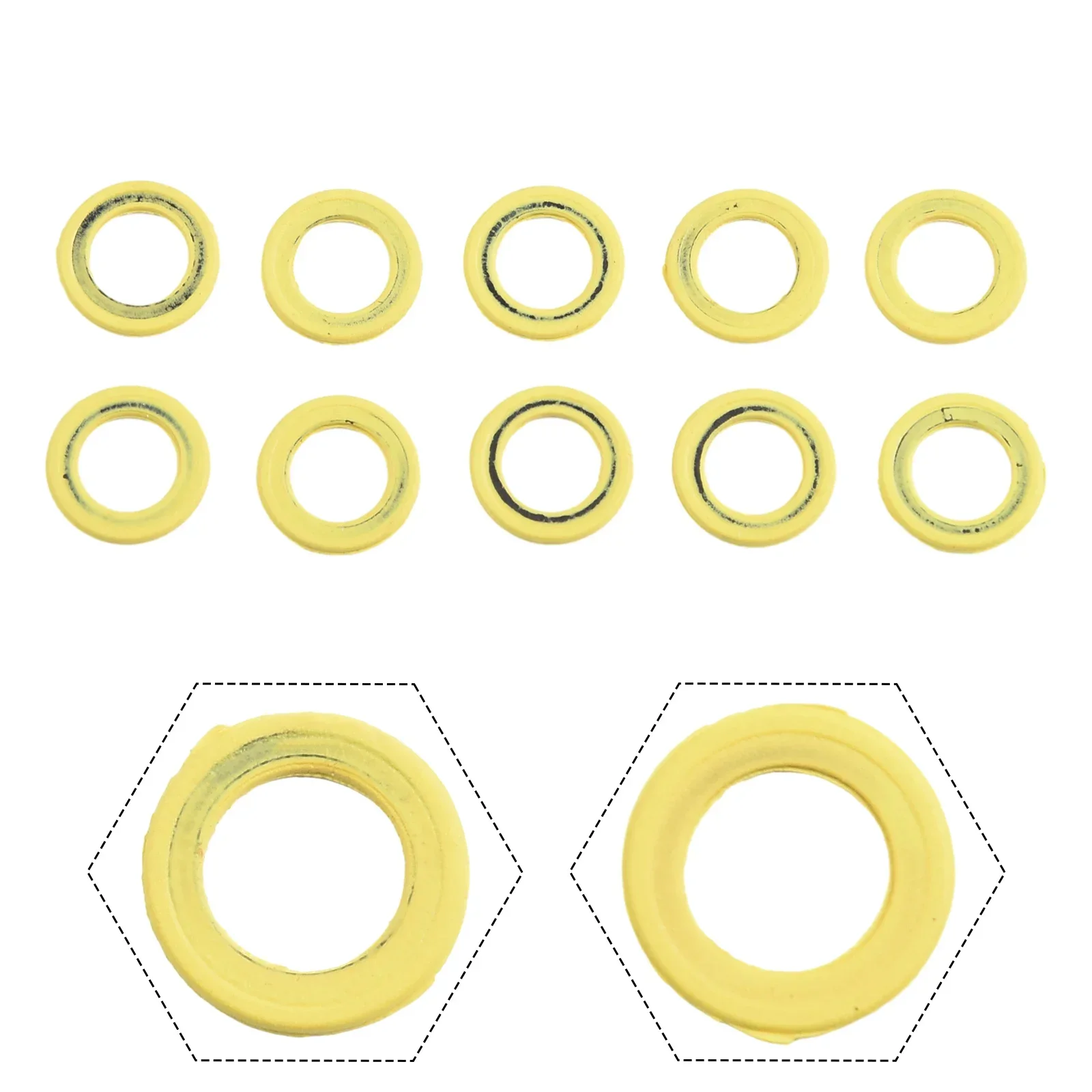 10Pcs For Mercury Marine For Mercruiser 26-830749 26-8M0204693 Drain Screw Seals Washer Yellow RING Oil Plug Washer Accessories