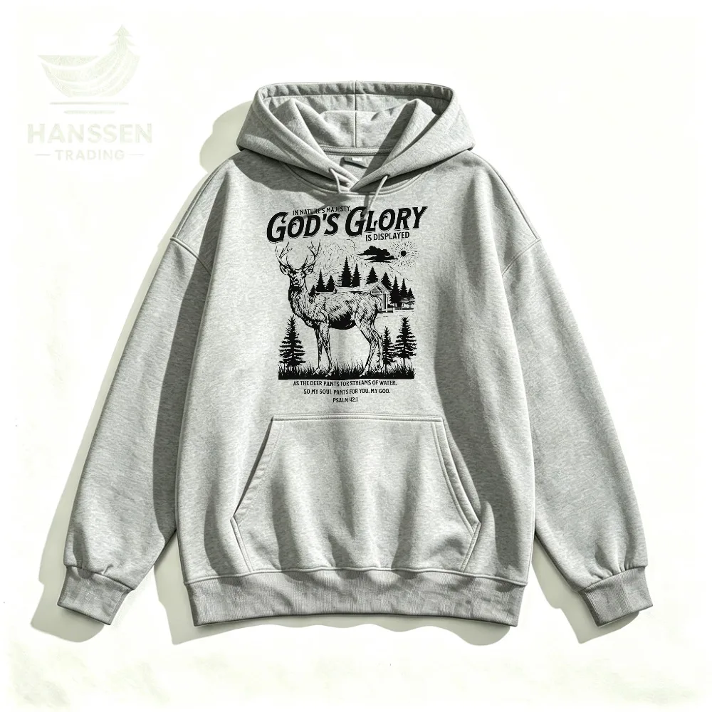 God's Glory Deer Forest T Shirt Unisex Christian Faith Streetwear Graphic Print Short Sleeve Casual Autumn Winter Friends Gift