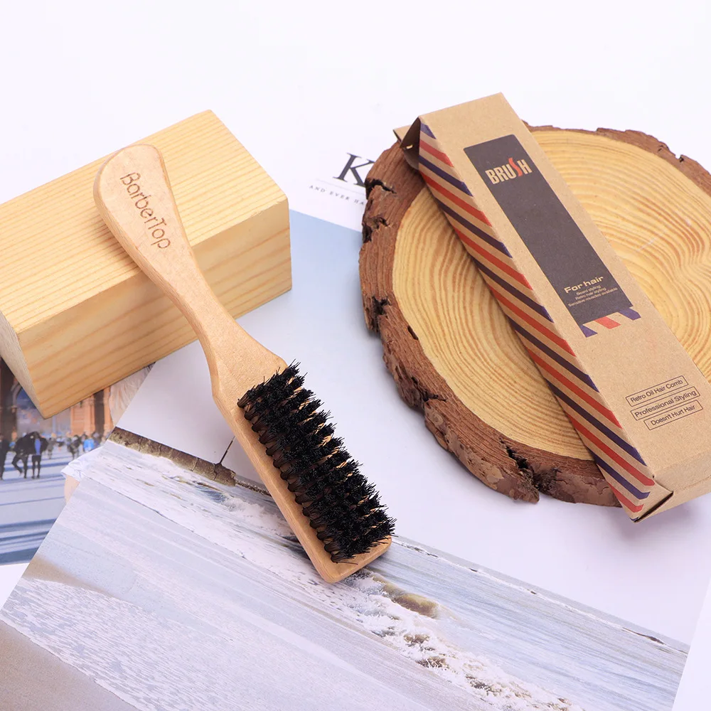 Barber Beard Cleaning Wooden Brush Soft Neck Face Duster Clean Hairbrush Professional Barbershop Hairdressing Tools Accessories