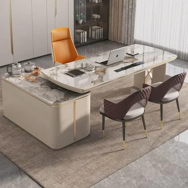 L Shape Luxury Executive Desk Asthetic Drawers Drawers Bureaux Computer Desk Work Luxury Mesa De Escritorio Furniture Office