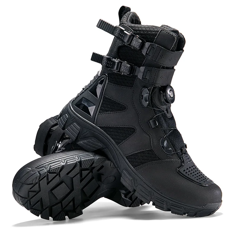 

Motorcycle Boots Men's Mid-Calf Motocross Races Protective Boots Outdoor Breathable Non Slip Motos Sports Shoes Botas Moto Hombr